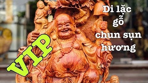 Siêu phẩm di lặc vác cành đào đứng bao tiền tài lộc ngũ phúc gỗ chun sụn hương gỗ quý lh 0389889968