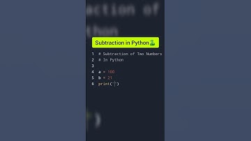 Two numbers Subtracted in Python🐍|#shorts #python