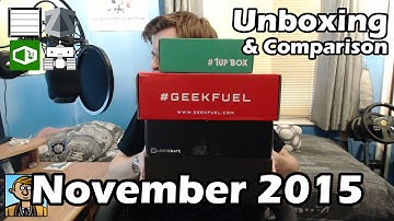 November 2015 Unboxing & Comparison - Loot Crate, 1Up Box, Geek Fuel & ZBOX Review & Ratings