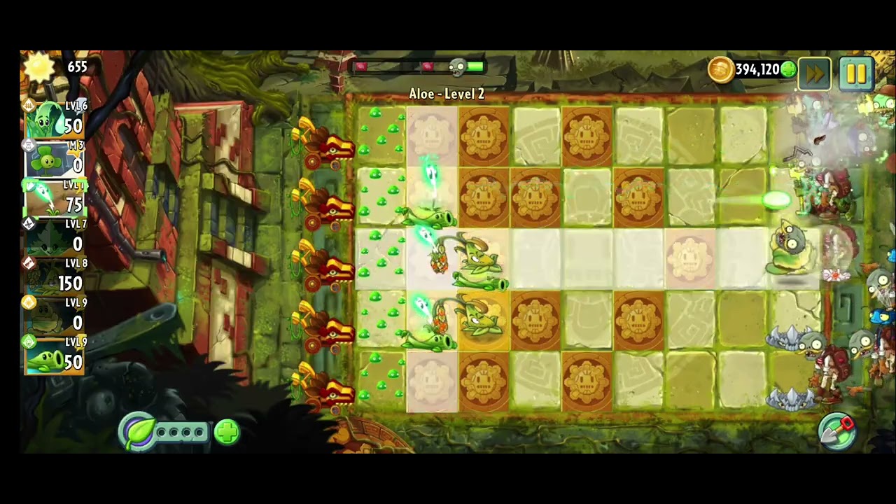 PvZ 2 - New Plant Nursury - Aloe - Level 1 to Level 3