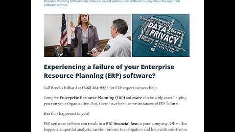 Experiencing a failure of Enterprise Resource Planning (ERP) software? Call an ERP Expert Witness