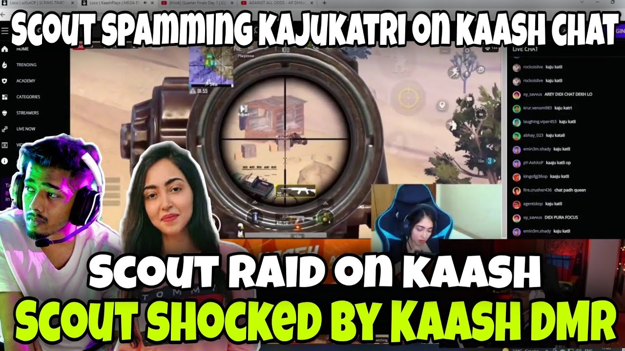 Scout raid on kaash 😂 | Scout spamming kajukatri on kaash chat 😝 | Scout shocked by Kaash DMR 😳