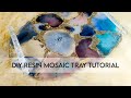 DIY resin mosaic tray (Philippines) - short timelapse tutorial on resin Art and Resin tray making