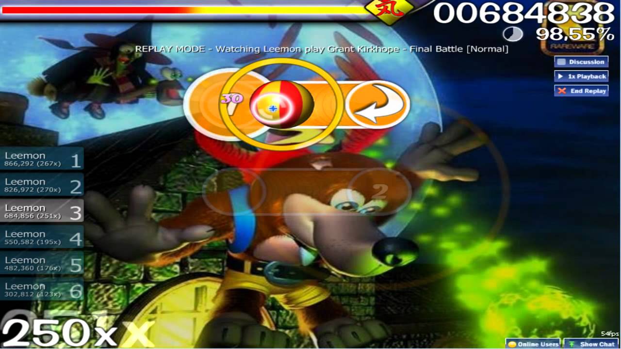 Osu! Banjo Kazooie Final Boss Theme [Normal] YouTube