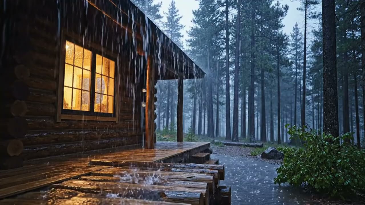 Rain Cabin Forest for Sleeping and Relaxing ASMR