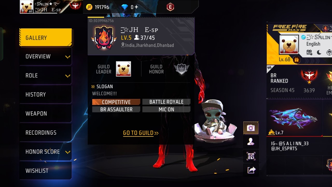 Jh esports guild test | free fire max | jharkhand dhanbad