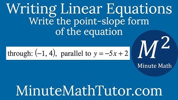 Write the point-slope form of the equation: through (-1,4), parallel to y=-5x+2