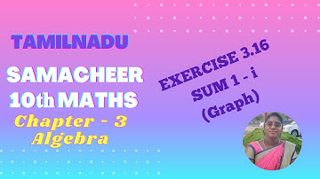 TN 10th Maths Samacheer |Ex : 3.16| Sum 1 - i | Chapter 3 | Algebra (Graph)
