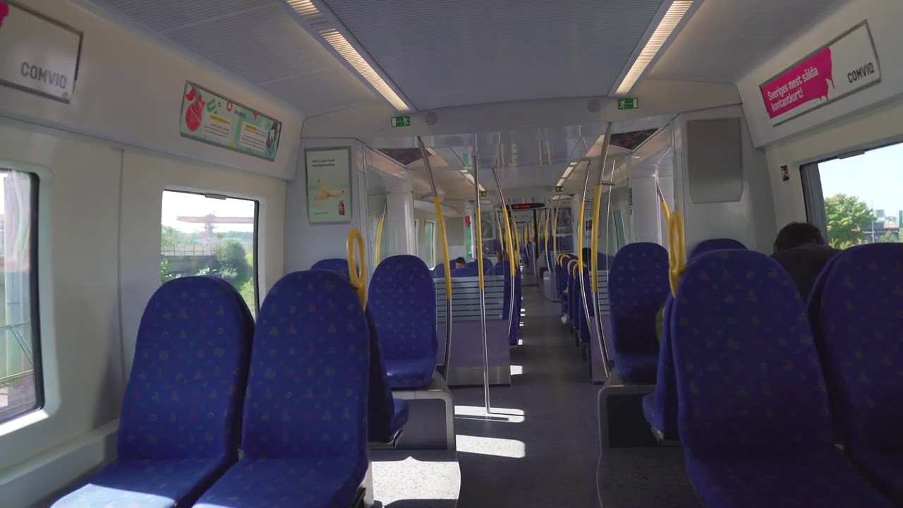 Sweden, Stockholm, train ride from Årstaberg to Älvsjö