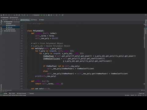 Python Polynomial Multiplier App  - 8 - Running The Polynomial Class