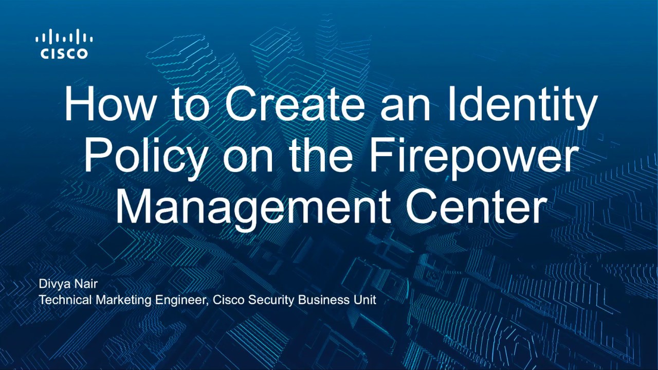 How to create an Identity Policy on the FMC