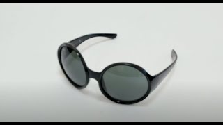 Ray Ban Sunglasses Model-RB4345 Color-601/71 Black-Silver Logo/Dark Green Lenses