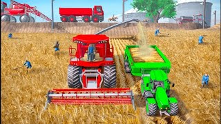 game máy cắt lúa, máy gặt lúa, xe máy cày, máy kéo nông trại - Grand Farming Simulator screenshot 5