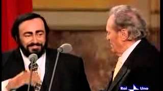 Luciano Pavarotti and father - 2001