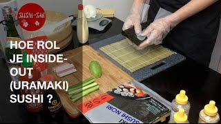 Instructie inside-out (uramaki) sushi rollen