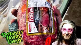 Dumpster Diving For Food Lambs Legs Steak & Salmon!!!