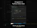 check two strings anagrams. 👍 #python #pythonprogramming #pythoninterviewquestionsandanswers #shorts