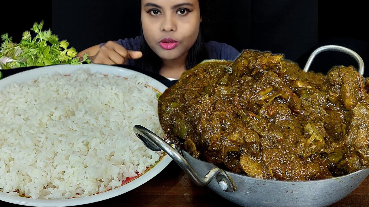 Eating Show Masala Chicken Curry With Rice Eating Video Eating Challenge Asmr Eating Food Vlog