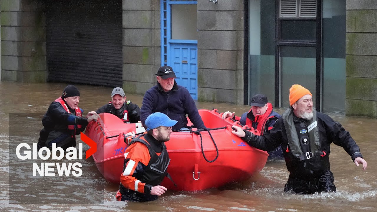 "We're devastated": Storm Chandra fills Ireland streets with floodwater