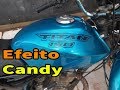 Como pintar moto, Efeito Candy Azul pintura em 150 titan Restoration #2