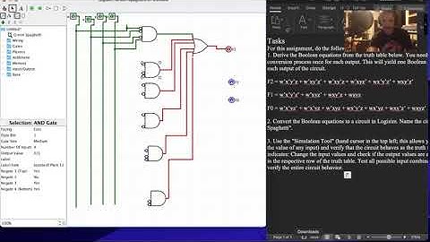 Logisim and Truth Table to Boolean Equation to Circuit Walkthrough