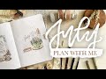 july 2021 bullet journal set up 🌼  plan with me | gouache | people pleasing | lack of motivation