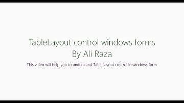TableLayout control in windows forms Urdu