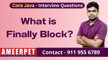 Define Finally block in Java | Ameerpet Technologies | By Srinivas