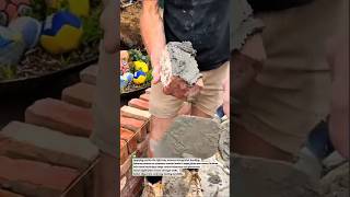 Proper Mortar Application Technique Prevents Weak Brick Bonding #bricklaying #masonry #construction