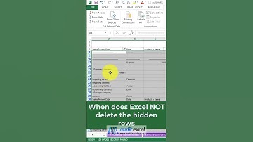 When does Excel NOT delete the hidden rows