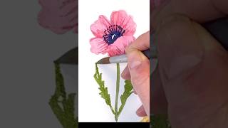 EASY watercolor poppy tutorial #watercolorpainting