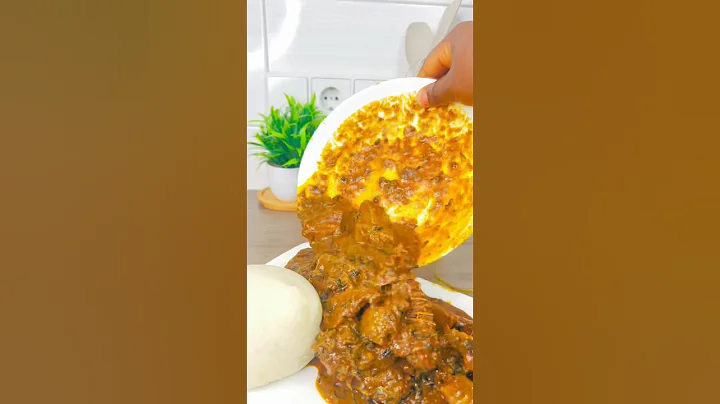 Delicious Nigerianbanga soup😋,Pounded yam and banga soup #easyandquickrecipe #bangasoup #nativefood