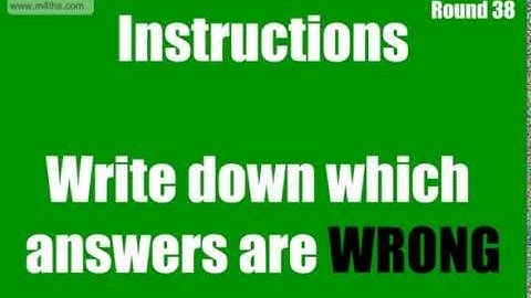 Round 38 - www.m4ths.com Challenge GCSE C Grade Target Quiz - Calculator - Common Misconceptions
