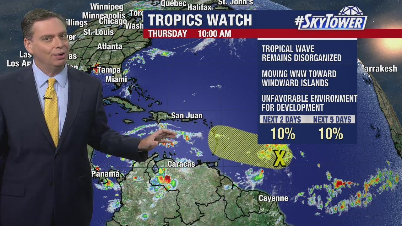 Today’s tropical weather forecast – noon update