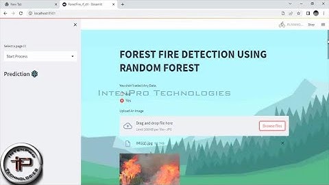 ** Streamlit Web Application ** - Forest Fire Detection System Using Decision Tree In PYTHON