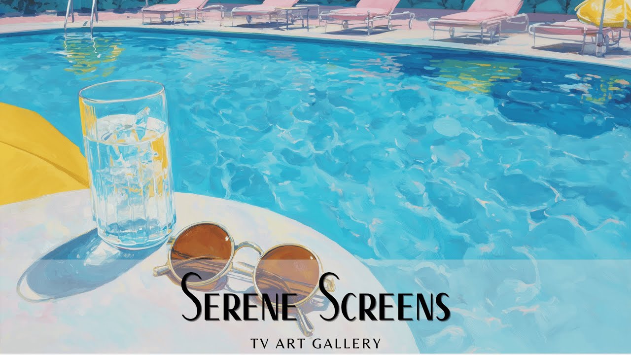 Beautiful Summer Afternoon by the Pool - TV Art Display, Screensaver, Wallpaper, Background
