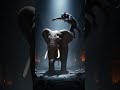 Monstar elephant vs monster cat #DreamScreenAI #viral #cat #shorts #music #trending #fighting