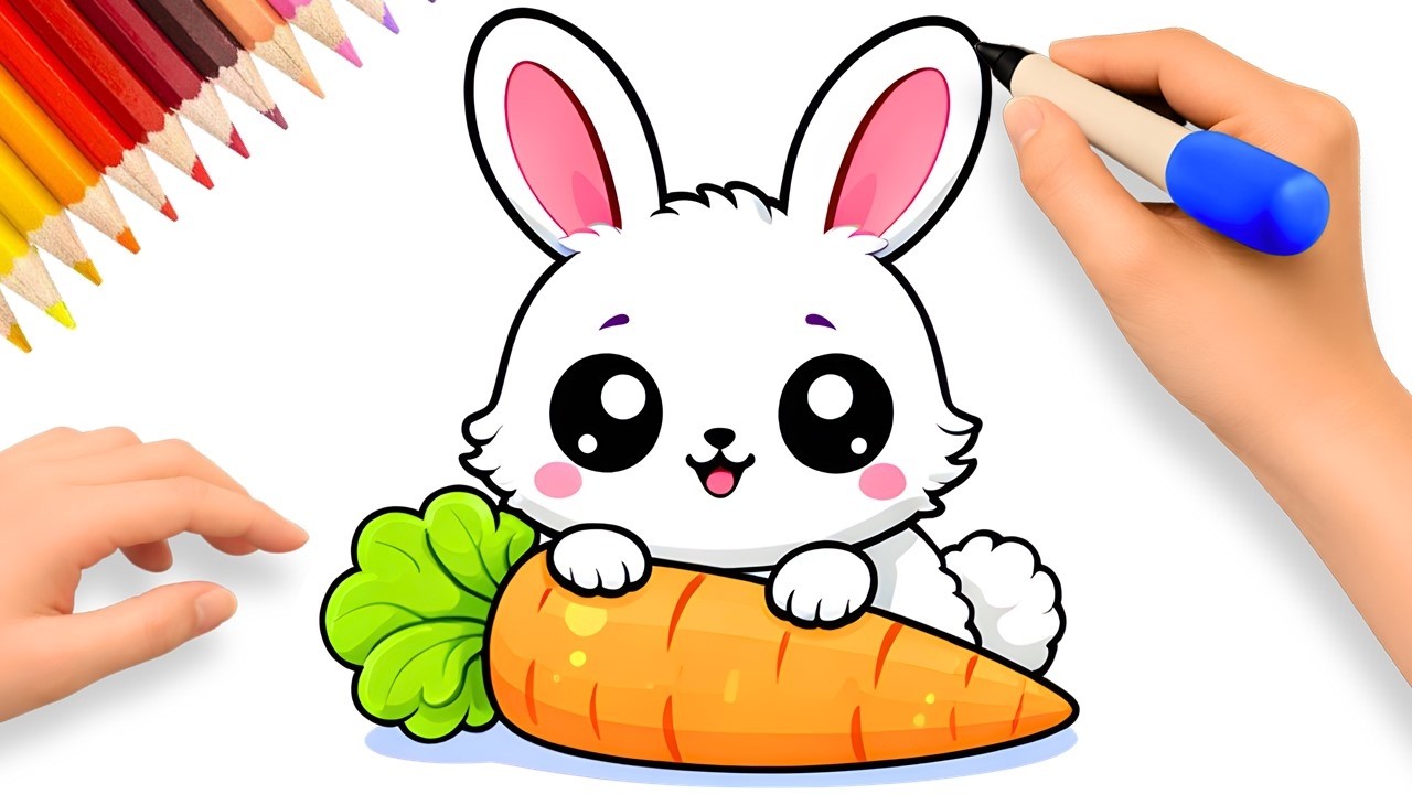 COMMENT DESSINER UN LAPIN MIGNON FACILE 🐰