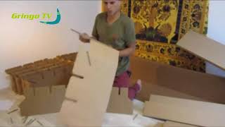 Cama hecho de carton by Gringo TV Español 38,581 views 5 years ago 2 minutes, 14 seconds