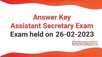 Assistant Secretary Exam Answer Key - Exam held on 26 February 2023 - QP code:1024/2023(Alpha :C)