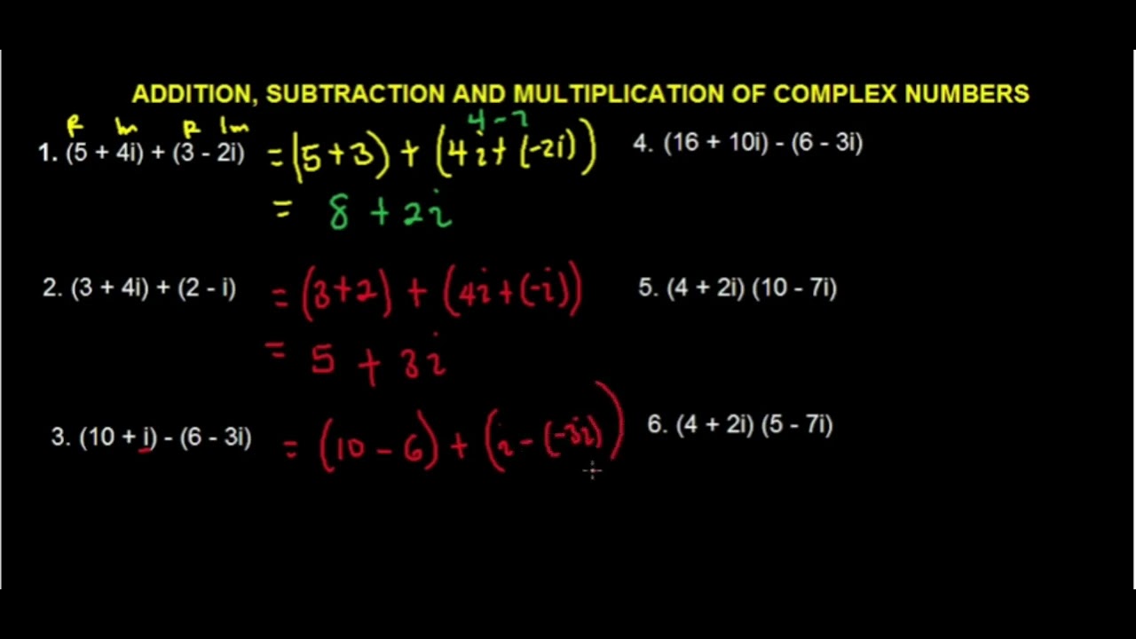 Addition, subtraction and Multiplication of complex Numbers | Class 2 ...