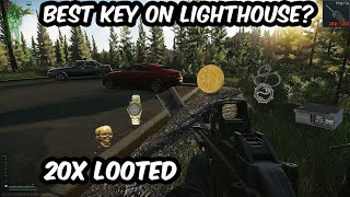 Escape from tarkov -Merin car trunk key insane loot in 20 runs- Lighthouse loot madness.