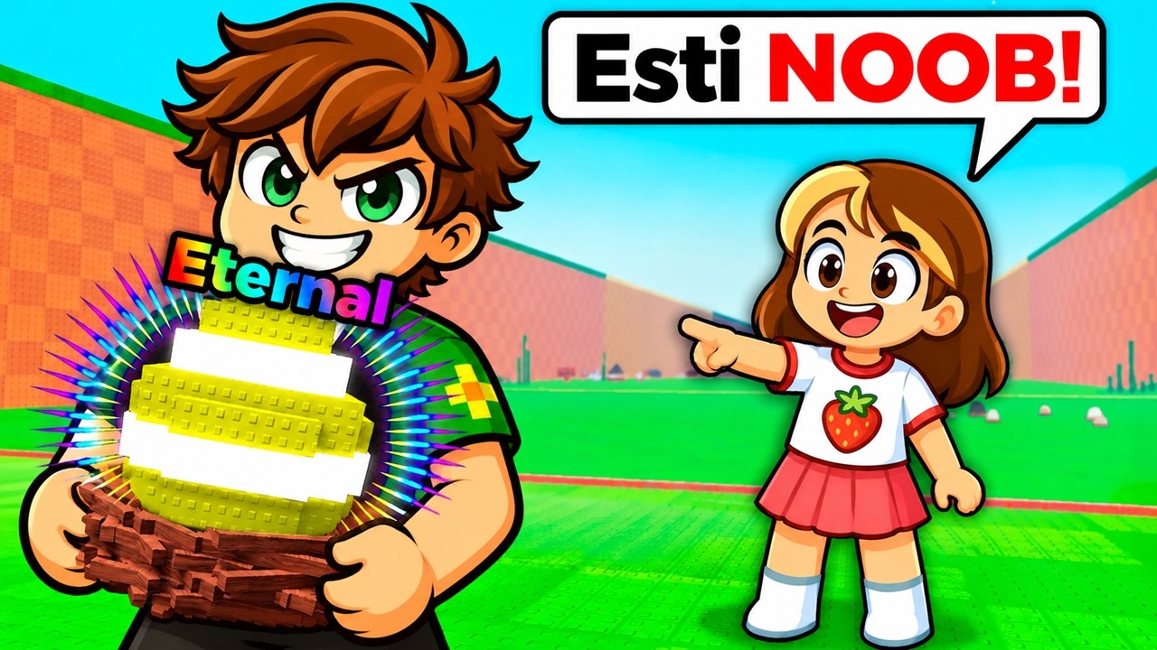 Ma Prefac *NOOB* sa-mi IMPRESIONEZ Prietena pe Steal an EGG in ROBLOX...
