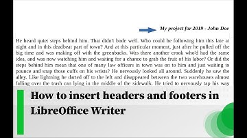 How to insert headers and footers in LibreOffice Writer