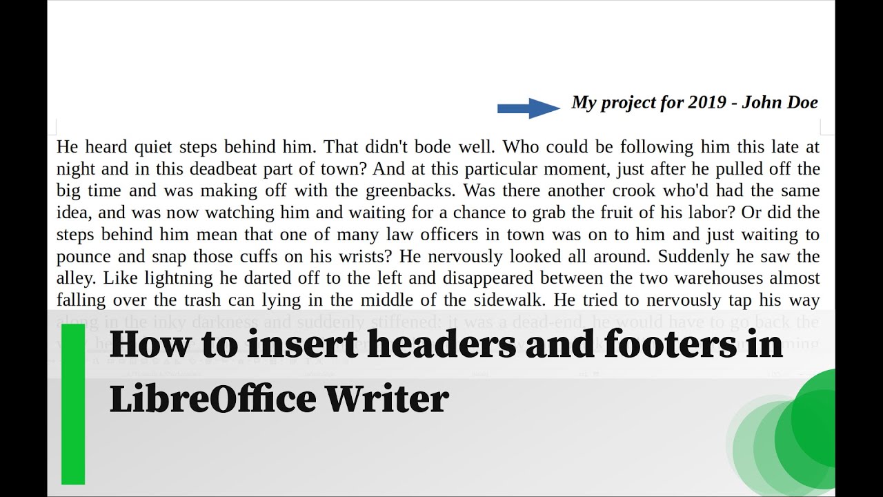 Как вставить верхние и нижние колонтитулы в LibreOffice Writer
