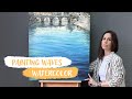 Easy way to paint waves watercolor tutorial
