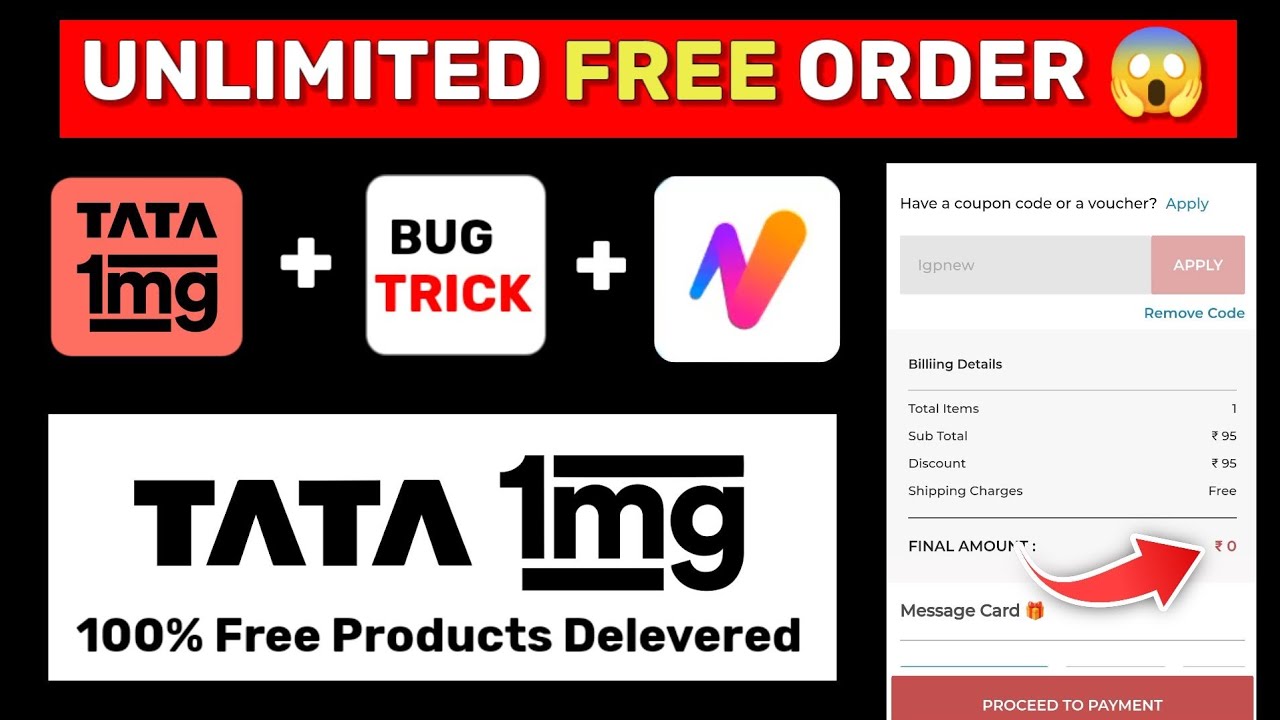 Biggest free shopping offer | 1mg unlimited refer trick | unlimited loot 1mg | free shopping app