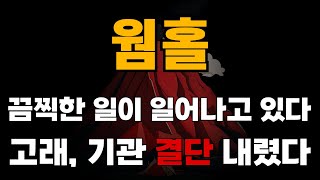 [웜홀 코인전망] 끔찍한 일이 일어나고 있다. 결국 고래, 기관 결단 내렸다