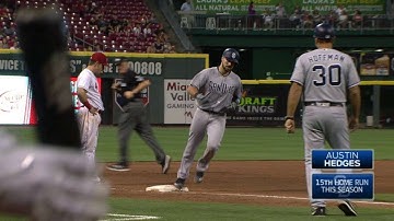 SD@CIN: Hedges hammers a solo homer to right field