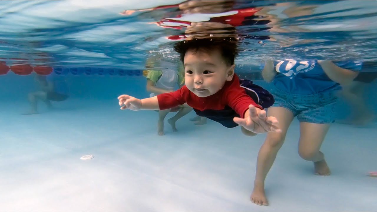 11 Months Old Baby Swimming Happy Fish Caleb YouTube